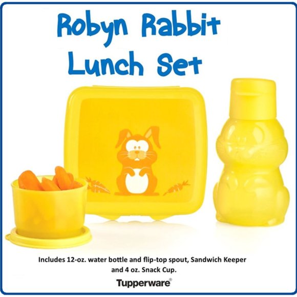 Tupperware Robyn Rabbit 3 Piece Lunch Set - Picture 1 of 1